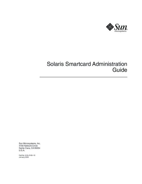 solaris smart card administration guide|Solaris Smart Cards Administration Guide .